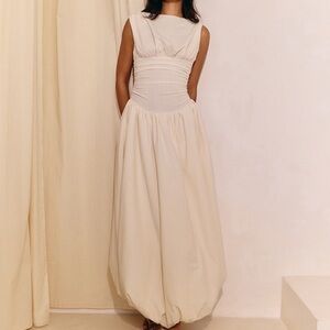 PrettyLittleThing Cream Maxi Dress